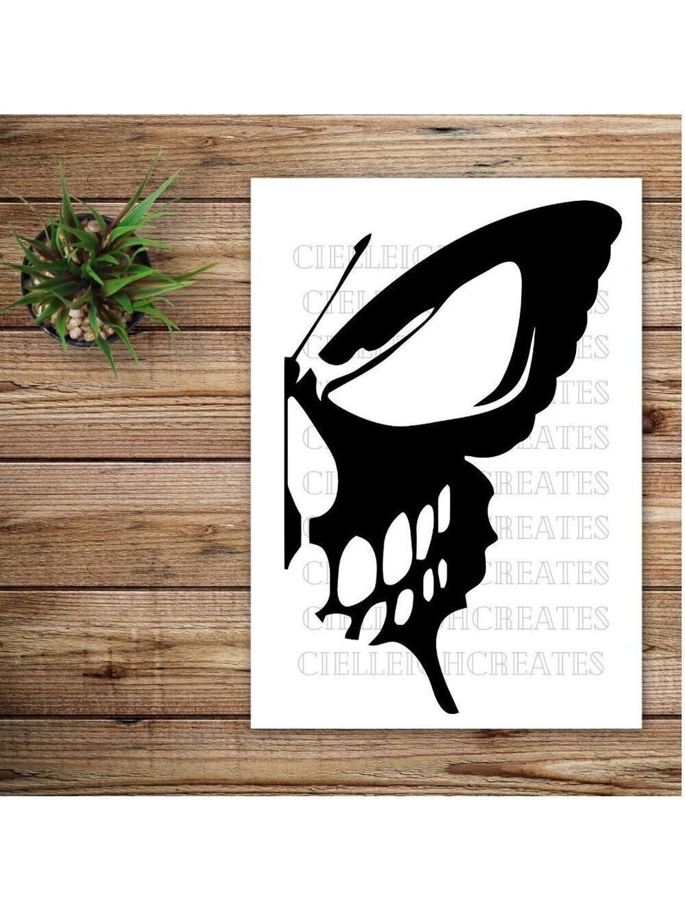 *2 for $20* Skull Butterfly Vinyl decal sticker Handcrafted